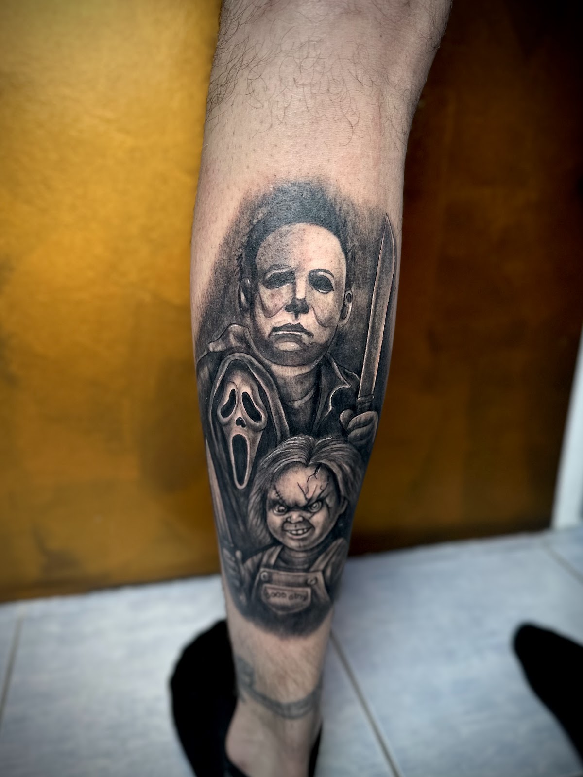 Tatuaż horror motyw - Michael Myers Scream Chucky